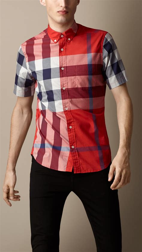 burberry plaid pants red|Burberry tee shirts men.